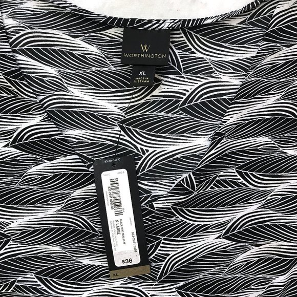 New Worthington Mini leaved v neck top XL - Picture 4 of 7